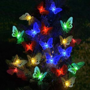 luci colorate a forma di farfalla