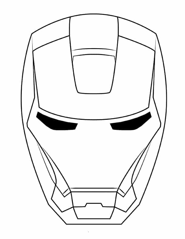 maschera di iron-man da stampare e colorare - bassa risoluzione