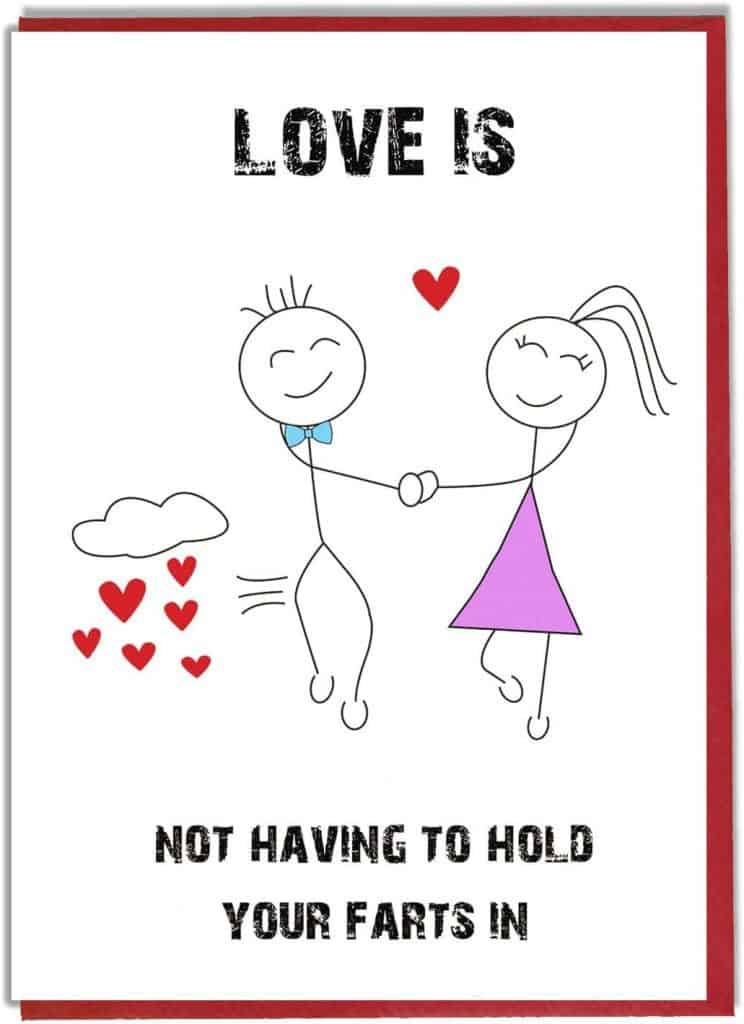 Biglietto di san valentino originale - l'amore è non trattenere le puzzette