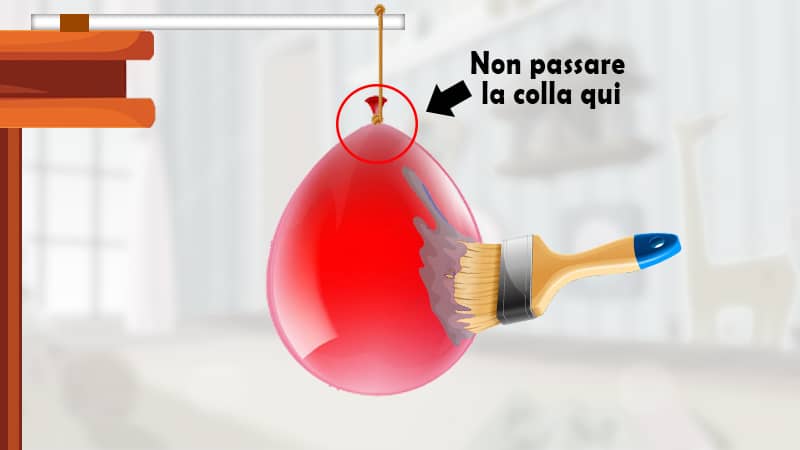 Come costruire una pignatta fai a te 6. Passate la colla su tutto il palloncino ma non nell'area intorno al nodo