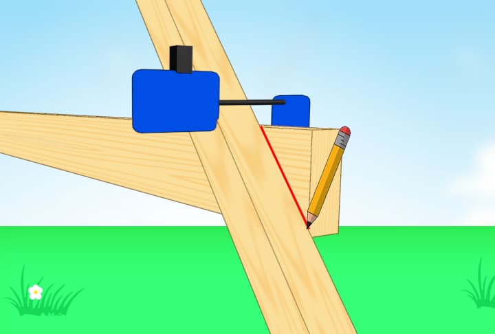 Come costruire un'altalena per bambini in legno. Passo 5. Segnare con una matita la parte in eccesso e tagliarla