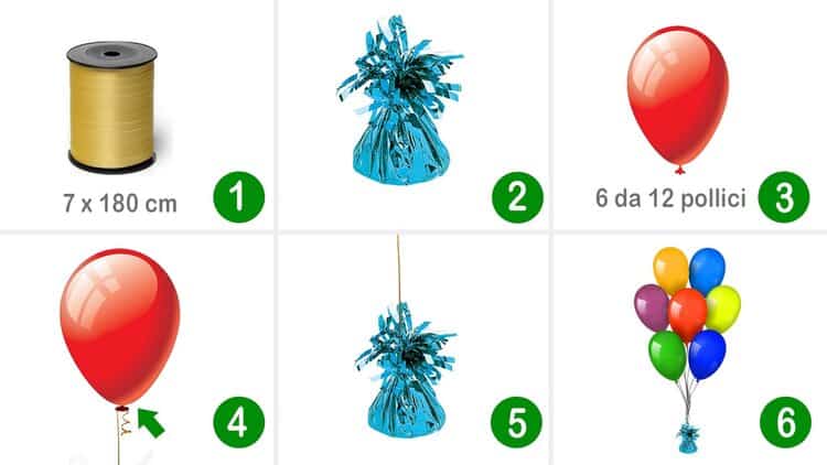 decorazioni di palloncini fai da te - come realizzare un ciuffo di palloncini ad elio