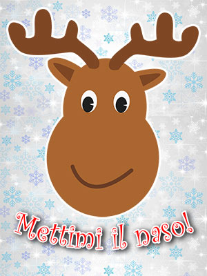 metti il naso alla renna Rudolph - Gioco di animazione per bambini da fare a Natale