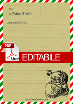 Letterina per Babbo Natale in PDF editabile - modello Babbo Natale Italia