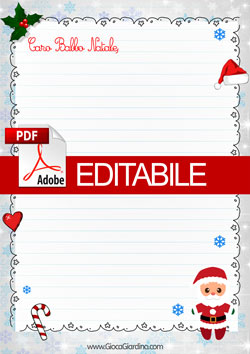Letterina per Babbo Natale in PDF editabile - modello dolce natale