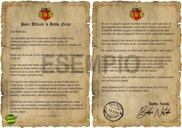 lettera risposta di Babbo Natale da stampare - incoraggiante