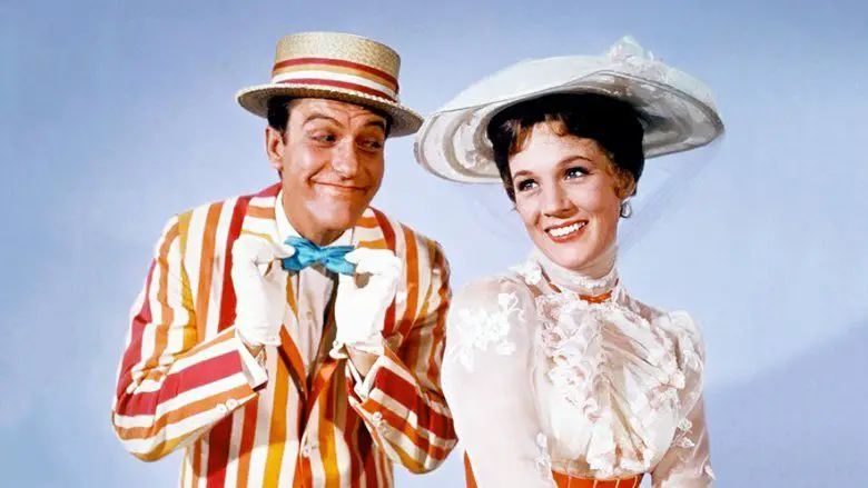 Mary Poppins e Bert nel film di Walt Disney 1964