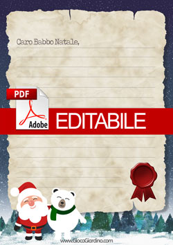 Letterina per Babbo Natale in PDF editabile - modello notte di natale