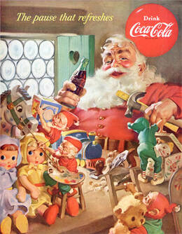 Pubblicità della Coca-cola con Babbo Natale