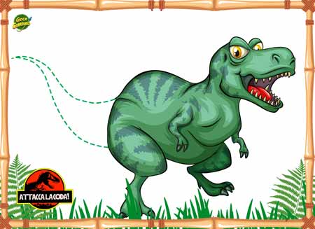 gioco a tema dinosauri - attacca la coda al dinosauro