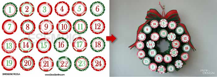 numeri per il calendario dell'avvento da stampare