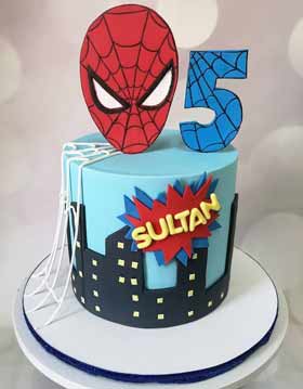 torta a tema Spider-Man in pasta di zucchero facile da fare