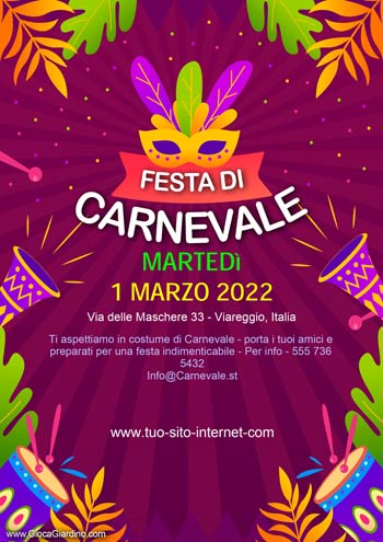 Tribal Carnival - Locandina/volantino di Carnevale da stampare gratis