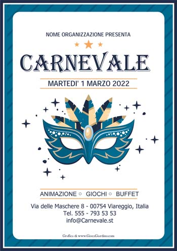Venice Carnival - Locandina/volantino di Carnevale da stampare gratis