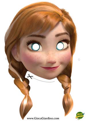 Maschera da Anna di Frozen da stampare ritagliare ed indossare