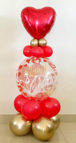Colonnina con cuore e palloncino trasparente - decorazione per San Valentino