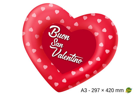 Cuore con scritta Buon San Valentino - da stampare gratis - formato A3