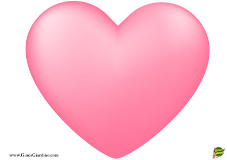 cuore rosa medio - formato A4 da stampare gratis