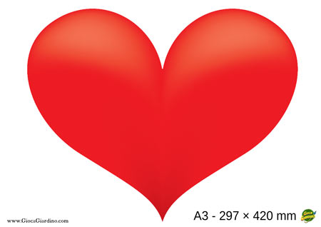 cuore rosso grande da stampare gratis - formato A3