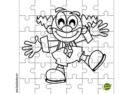 puzzle con pagliaccio da colorare