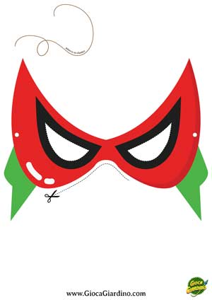 maschera Robin da stampare ritagliare ed indossare