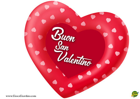 Cuore con scirtta Buon San Valentino  medio - formato A4 - da Stampare gratis