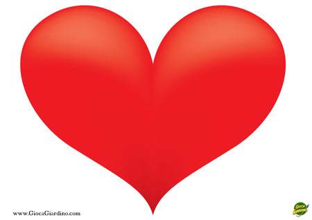 cuore rosso medio formato A4 da stampare gratis