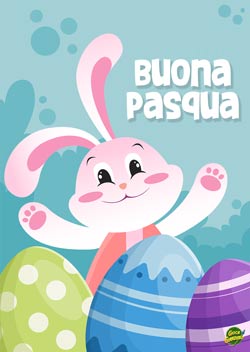 coniglietto felice  - Buona Pasqua- biglietto di pasqua per bambini da stampare gratis