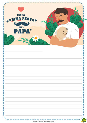 letterina per la prima festa del papà da un bambino neonato