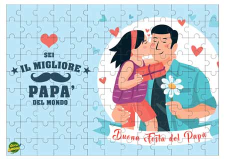 Papà con figlia - puzzle per la festa del papà da stampare - 117 pezzi