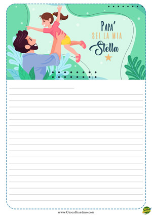 Papà sei la mia stella - letterina per la festa del papà dalla figlia