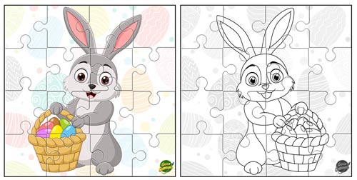 puzzle di pasqua a colori e da colorare da stampare gratis