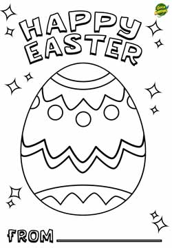 Happy easter from - biglietto di pasqua da colorare in inglese - uovo di pasqua - easte egg