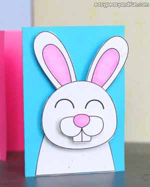 coniglietto 3D - biglietto di Pasqua fai da te per bambini della scuola primaria
