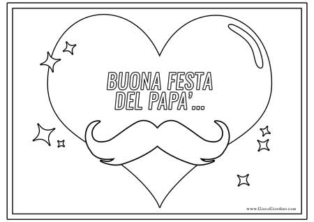 cuore da colorare per la festa del papà -