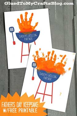 Impronte mani barbecue - Lavoretto festa del papà