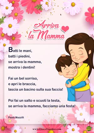 arriva la mamma - filastrocca breve per bambini per la festa della mamma (scritta da Paolo Mazzilli)