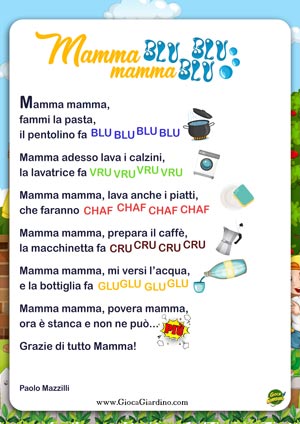 Mamma mamma, blu blu blu - Filastrocca per la festa della mamma (di Paolo Mazzilli)
