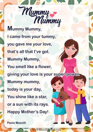 Mummy mummy - Filastrocca per la festa della mamma in inglese (scritta da Paolo Mazzilli)