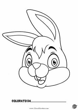 muso coniglio sorridente da stampare e colorare gratis