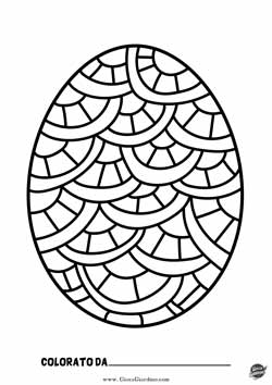 Uovo di Pasqua da Colorare - mandala Fantasia a vetrate