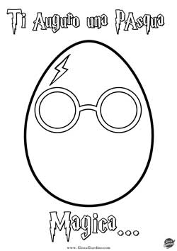 uovo di pasqua da colorare a tema Harry Potter - bambini scuola primaria