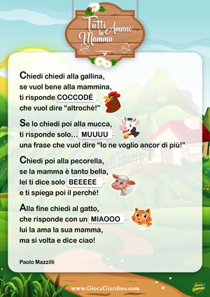 Tutti amano la mamma - filastrocca per bambini per la festa della mamma (scritta da Paolo Mazzilli)