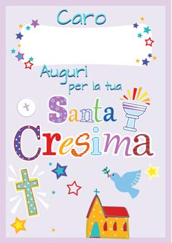 biglietto auguri cresima da stampare gratis - Allegro e colorato per ragazzo