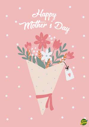 Biglietto per la festa della mamma in inglese - Bunch of flowers - Mazzo di fiori
