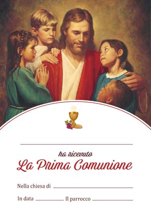 pergamena ricordo prima comunione da stampare gratis - Gesù con bambini