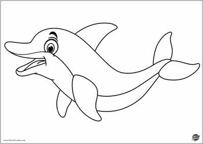 delfino da colorare per bambini