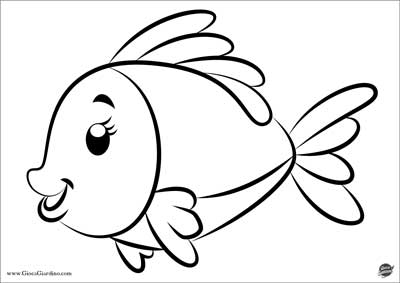 pesce femmina da colorare per bambini