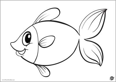 pesce rosso da colorare per bambini -disegno tema estate