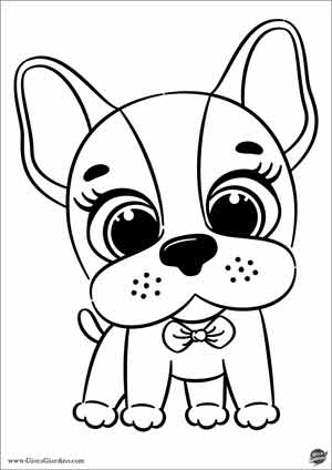 cucciolo di bulldog francese - disegno da colorare per bambini